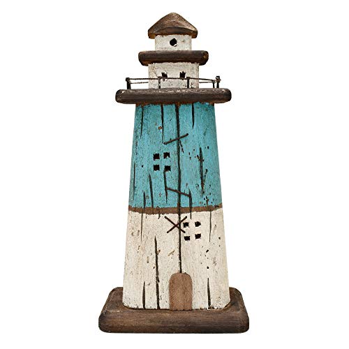 Waroom Home Rustic Wood Lighthouse Decor Tabletop Nautical DecorWooden Lighthouse Nautical Decoration Beach Themed Decoration Coastal Decor Lighthouse Decoration for Home Mediterranean Decor130H 