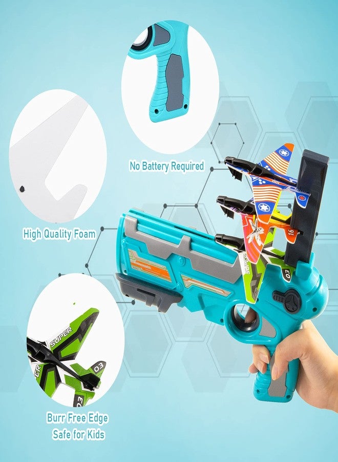 GKDOMS Airplane Toy Bubble Catapult Shooting Games One-Click Ejection Model Plane Launcher Toy Flying Toys with Foam Glider Airplane Indoor Outdoor Toys Birthday Gifts for Boys Girls Toddlers Kids - Image 4