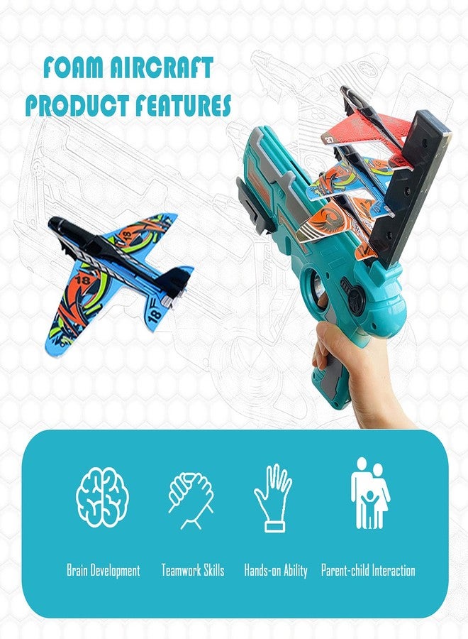 GKDOMS Airplane Toy Bubble Catapult Shooting Games One-Click Ejection Model Plane Launcher Toy Flying Toys with Foam Glider Airplane Indoor Outdoor Toys Birthday Gifts for Boys Girls Toddlers Kids - Image 5