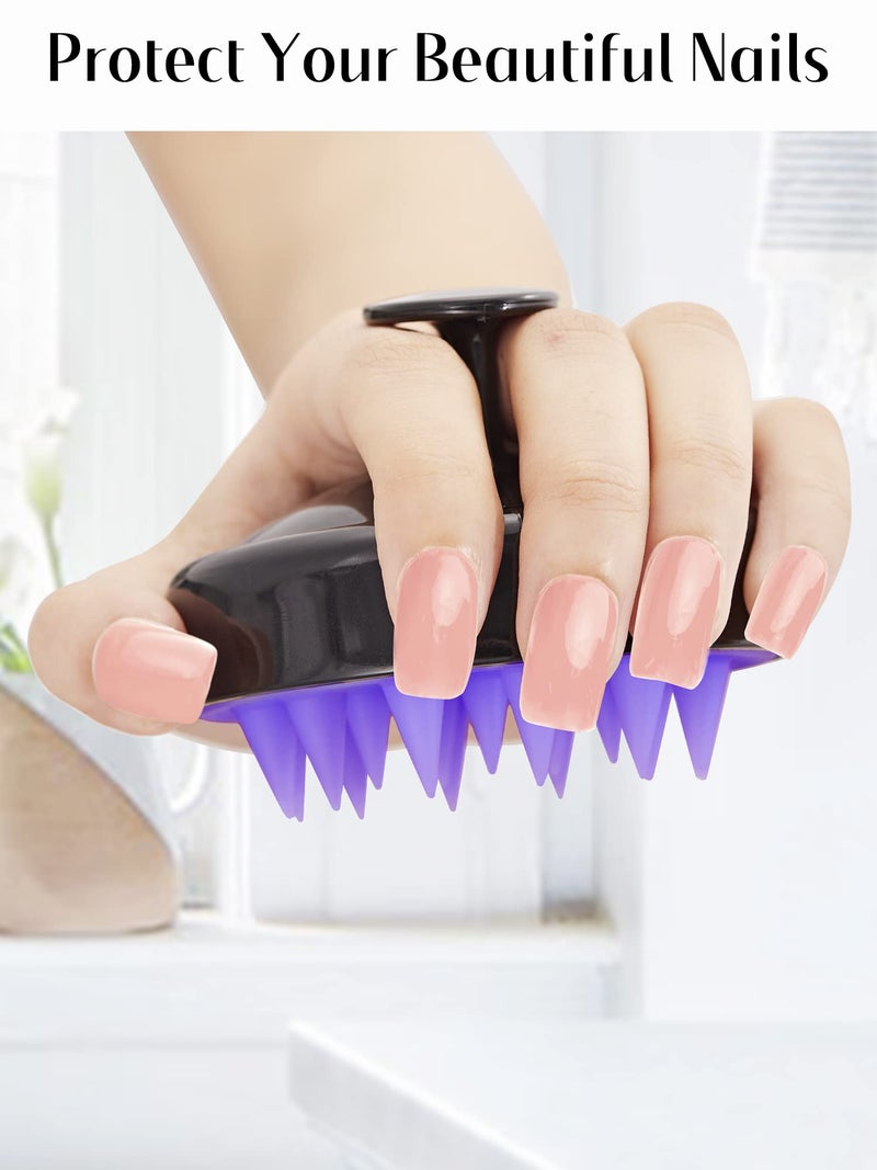 HEETA Shampoo Scalp Brush Massager Hair Growth, Scalp Scrubber with Soft Silicone Bristles for Hair Growth u0026 Dandruff Removal, Hair Brush for Scalp Exfoliator, Black - Image 4