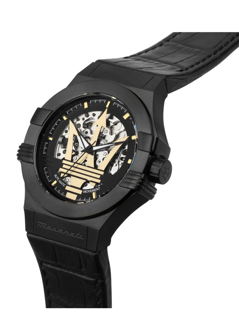 Maserati Men's Potenza Automatic Black Leather Power Watch R8821108051 - 40mm  - Image 2