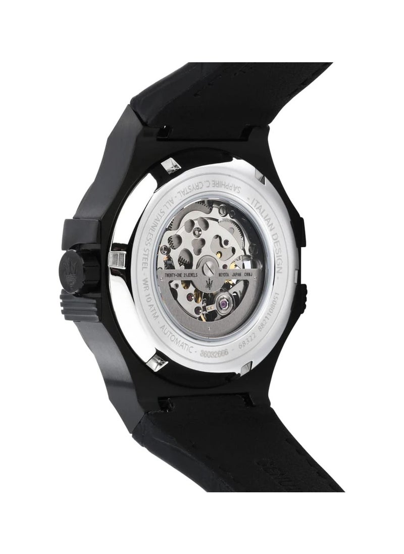 Maserati Men's Potenza Automatic Black Leather Power Watch R8821108051 - 40mm  - Image 3