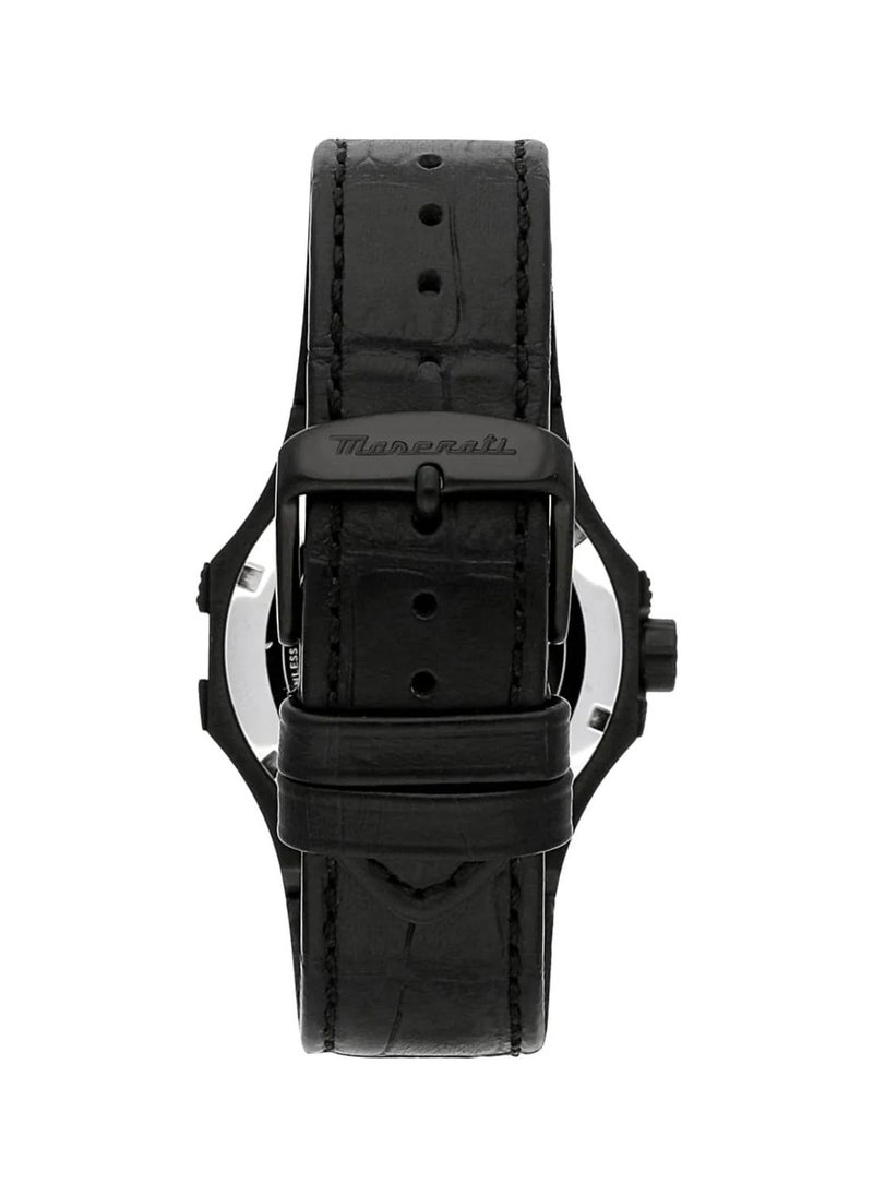 Maserati Men's Potenza Automatic Black Leather Power Watch R8821108051 - 40mm  - Image 5