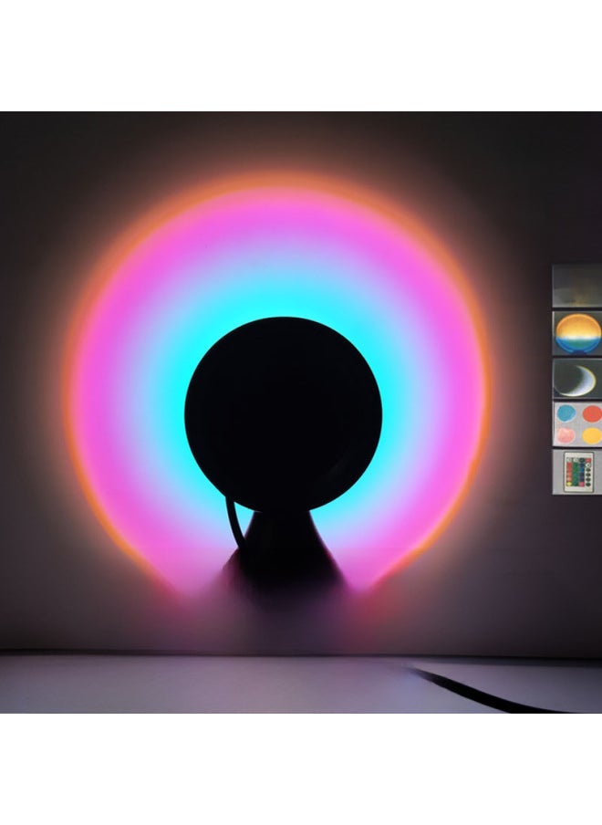 Generic - Source Sunset Lamp Sunset Lamp Sunset Projection Lamp Festival Photo Dawn Sunset Atmosphere Lamp Rainbow-Power Supply:Sun-Light Color:E Universal Head (ABS Material) USB-5V-5W - Image 1