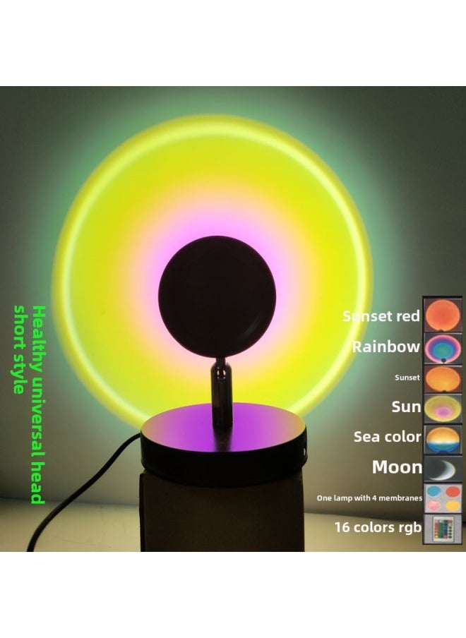 Generic - Source Sunset Lamp Sunset Lamp Sunset Projection Lamp Festival Photo Dawn Sunset Atmosphere Lamp Rainbow-Power Supply:Sun-Light Color:E Universal Head (ABS Material) USB-5V-5W - Image 1