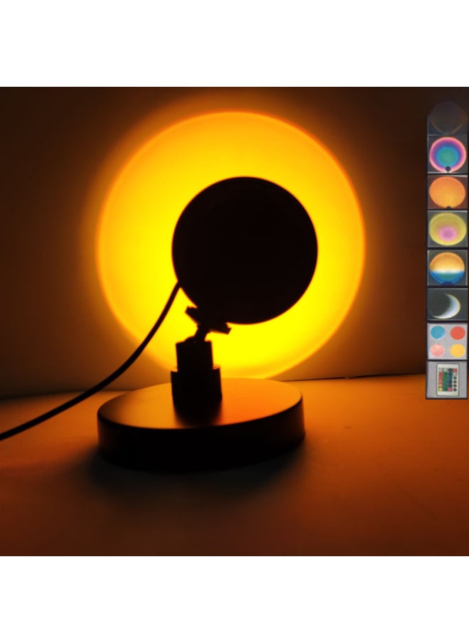 Generic - Source Sunset Lamp Sunset Lamp Sunset Projection Lamp Festival Photo Dawn Sunset Atmosphere Lamp Rainbow-Power Supply:Sun-Light Color:E Universal Head (ABS Material) USB-5V-5W - Image 1