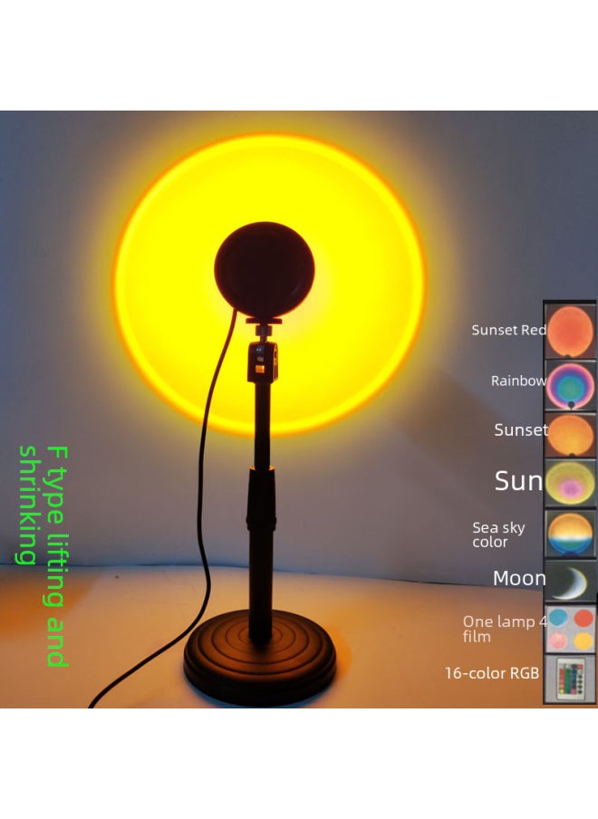Generic - Source Sunset Lamp Sunset Lamp Sunset Projection Lamp Festival Photo Dawn Sunset Atmosphere Lamp Rainbow-Power Supply:Sun-Light Color:E Universal Head (ABS Material) USB-5V-5W - Image 1