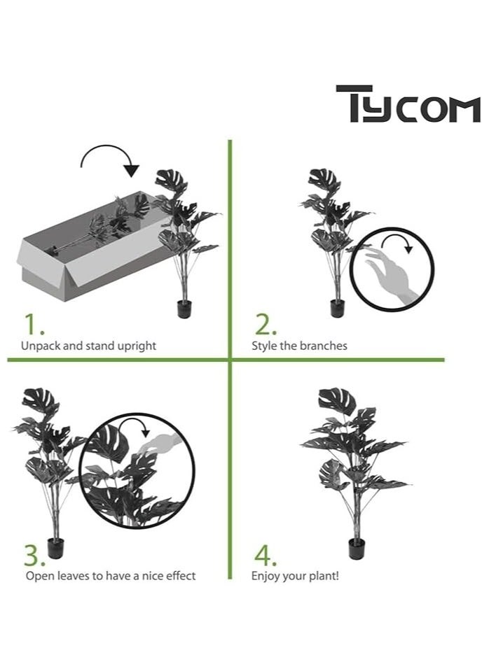 TYCOM Artificial Tree Fake Plants Fake Trees Faux Plants Indoor Realistic Plants for Office Home Room Store Decor Height 150 CM Monstera.  - Image 4