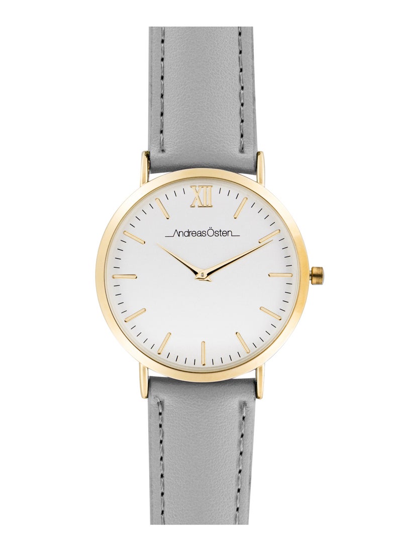 Andreas Osten Andreas Osten Ladies Analog Watch with Gray Leather Band, AO-163 
