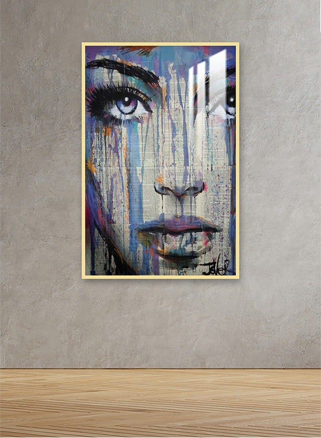 Marktna Decorative Wall Art Painting 120X80Cm With Flowers Design Brown Frame And A Transparent Acrylic Layer 0.5Kg - Image 1