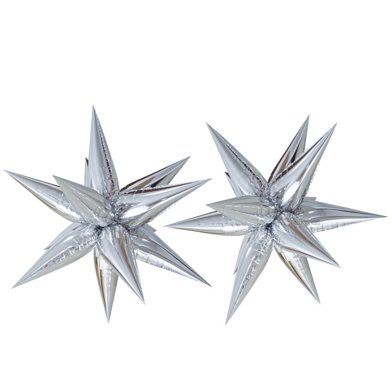 Tellpet Star Balloons Foil Balloon for Birthday Bachelorette Engagement Wedding Party 2pcs Large Silver Balloon - Image 3