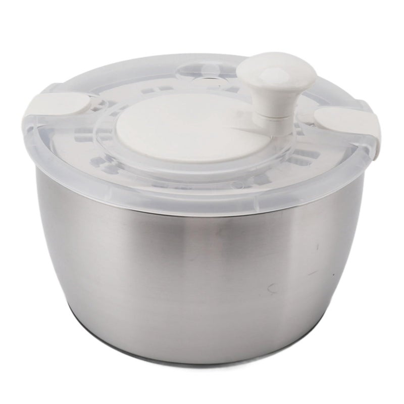 Stainless Steel Large Capacity Salad Spinner Vegetable Dryer Fruit Washer Basket - Image 4