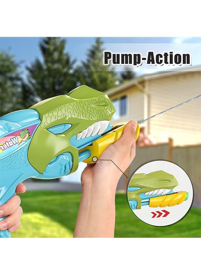 Pull Out Nozzle Dinosaur Water Guns for Kids, Large Capacity Long Range Shooting Pump Action Squirt Guns Toy, Swimming Blaster Gun Toy(Green) - Image 3