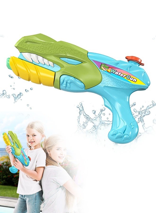 Pull Out Nozzle Dinosaur Water Guns for Kids, Large Capacity Long Range Shooting Pump Action Squirt Guns Toy, Swimming Blaster Gun Toy(Green) - Image 1