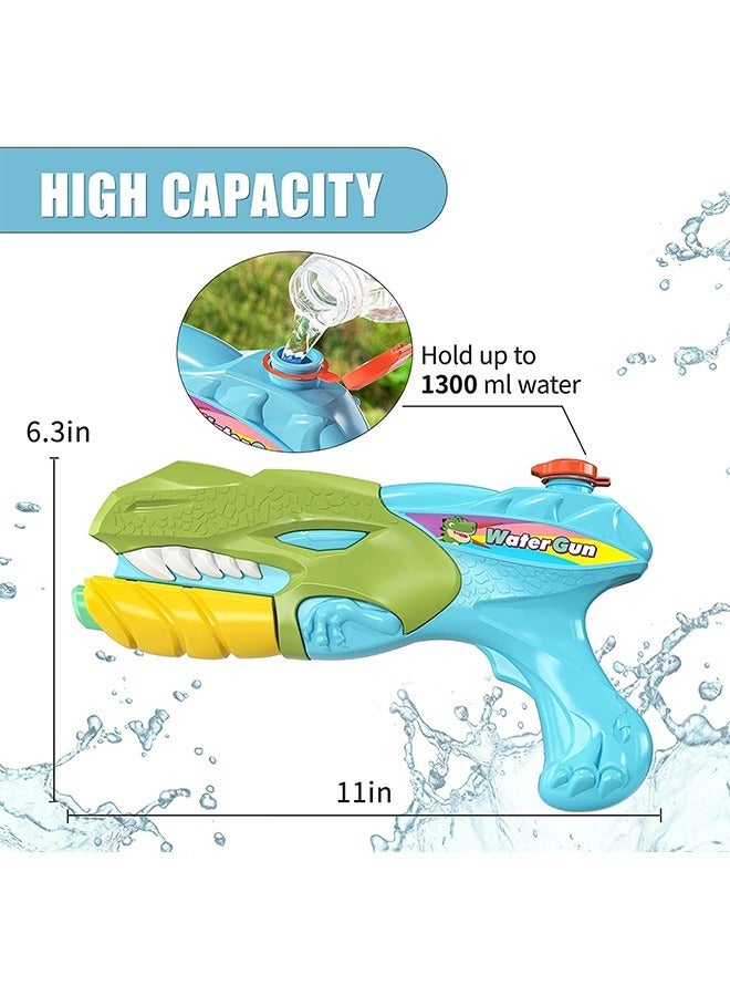 Pull Out Nozzle Dinosaur Water Guns for Kids, Large Capacity Long Range Shooting Pump Action Squirt Guns Toy, Swimming Blaster Gun Toy(Green) - Image 2