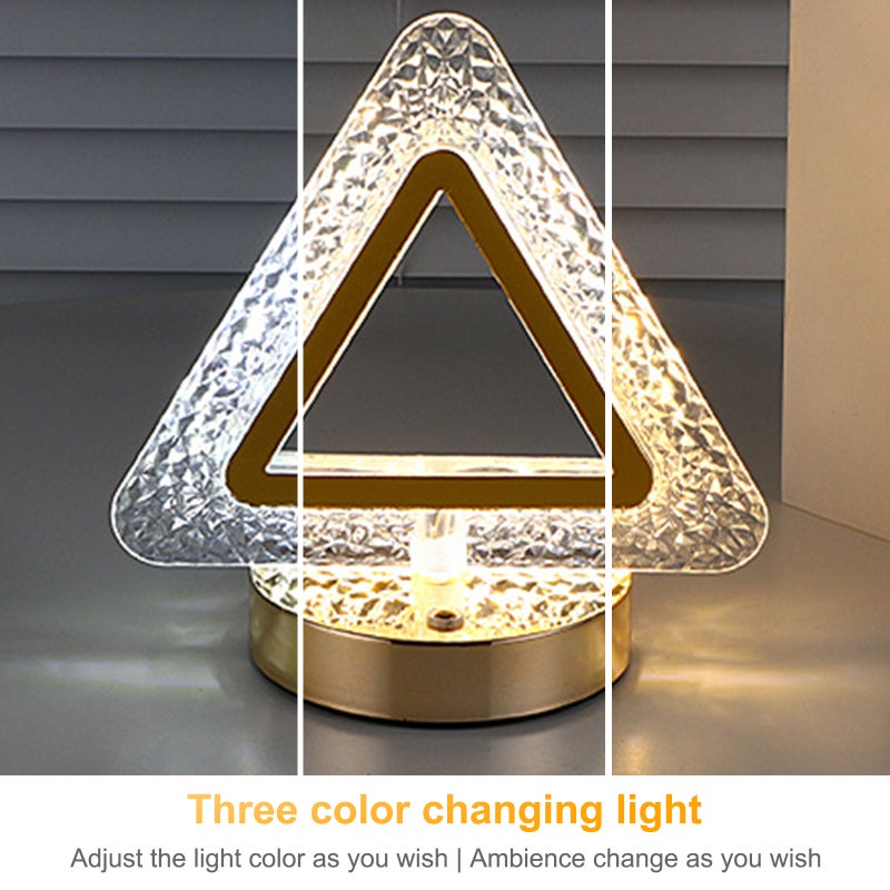 Crystal Table Lamp: Type 3 High-Quality Crystal - Eye-Protection Soft Uniform Light Rechargeable Bedside Lamp for Bedroom Reading Romantic Gifting - Image 3
