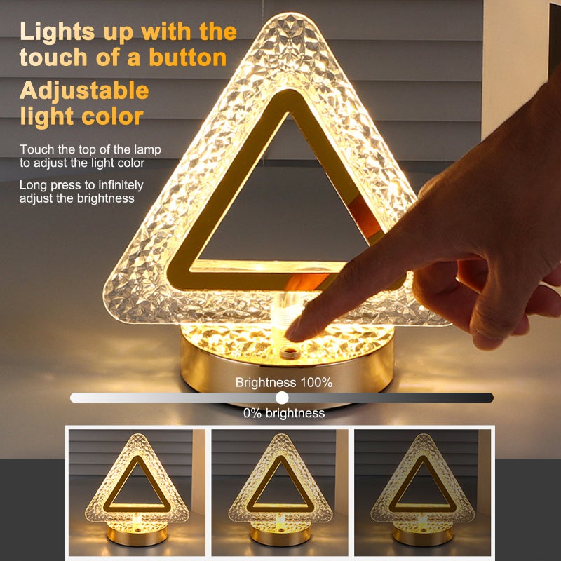 Crystal Table Lamp: Type 3 High-Quality Crystal - Eye-Protection Soft Uniform Light Rechargeable Bedside Lamp for Bedroom Reading Romantic Gifting - Image 5