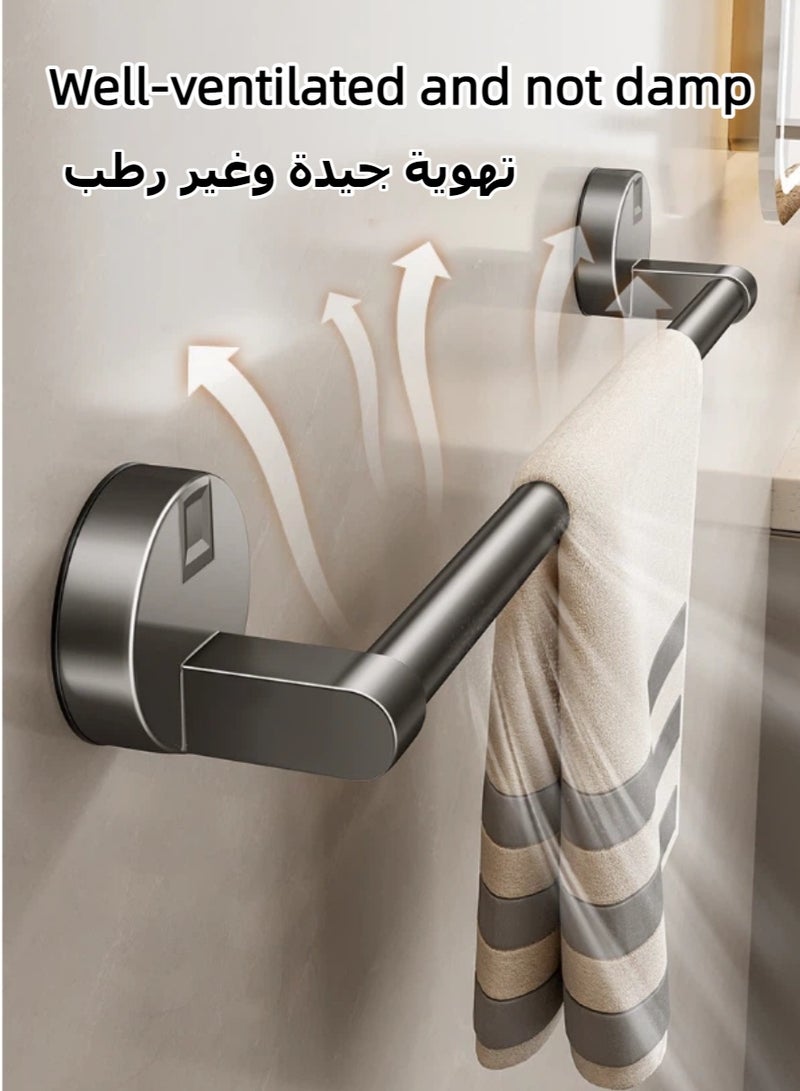 50cm Aluminum Suction Cup No Drill Towel Bar, Multipurpose Anti-Rust Bathroom & Kitchen Towel Holder, Wall Mounted Towel Rack for Bathroom, Kitchen, Bedroom - Image 3