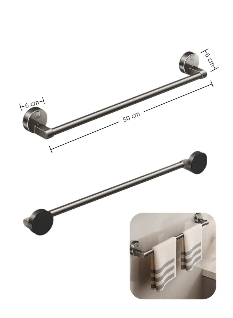 50cm Aluminum Suction Cup No Drill Towel Bar, Multipurpose Anti-Rust Bathroom & Kitchen Towel Holder, Wall Mounted Towel Rack for Bathroom, Kitchen, Bedroom - Image 1