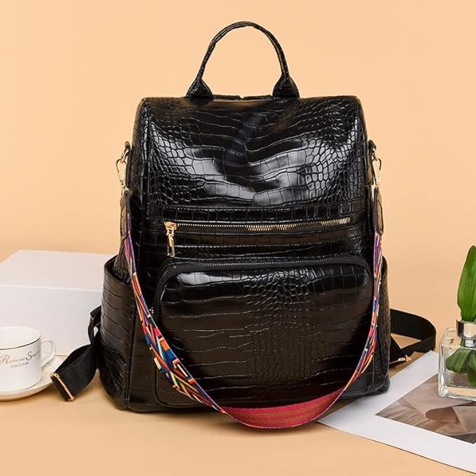 MUCHOVA Antic Backpack Travel Laptop Carry Pithoo Backpack (Black) - Image 2