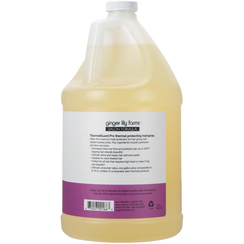 Ginger Lily Farms Salon Formula ThermalGuard Pro Thermal Protecting Hairspray for All Hair Types, 100% Vegan & Cruelty-Free, 1 Gallon (128 fl oz) Refill - Image 2
