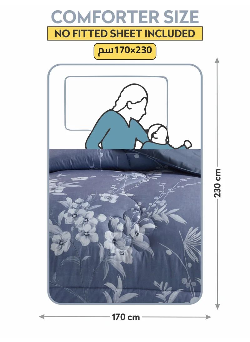 Donetella Bedding Comforter Set, twin Size 170x230 cm - 2-Pcs Digital Print Quilted Bed Set, Microfiber Fabric - 1 Comforter, 1 Pillow Shams.