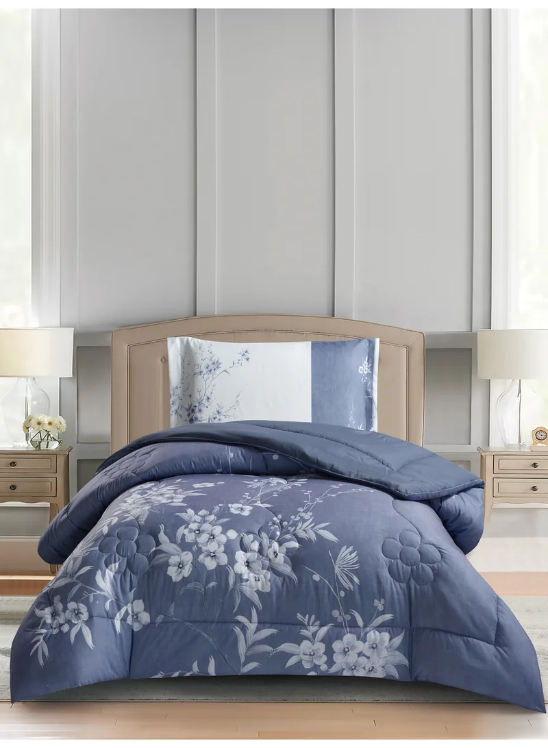 Donetella Bedding Comforter Set, twin Size 170x230 cm - 2-Pcs Digital Print Quilted Bed Set, Microfiber Fabric - 1 Comforter, 1 Pillow Shams.