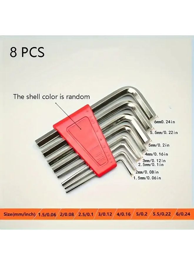 8 قطع مترية مجموعة مفتاح سداسي على شكل L، أداة معدنية متينة لإصلاح الدراجات ومشاريع DIY - Image 1