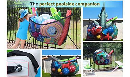 MESH TITAN MeshTitan Heavy-Duty Pool Storage Bag - Floats & Toys Organizer with Sturdy Mesh & Anti-Sagging Support (Blue) - Image 3