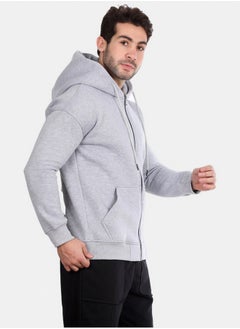 WHITE RABBIT Basic Inner Fleece Zip Through Hoodie  - Image 3