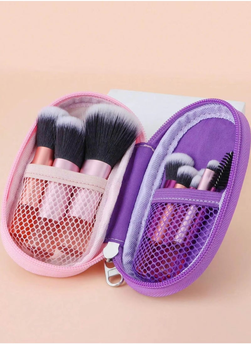 ELFSACK 10 PCS Portable Makeup Brush Set, Mini Makeup Brushes, with Makeup Storage Bag, Suitable for Foundation, Blush, Eye Shadow and Eyebrows  - Image 5
