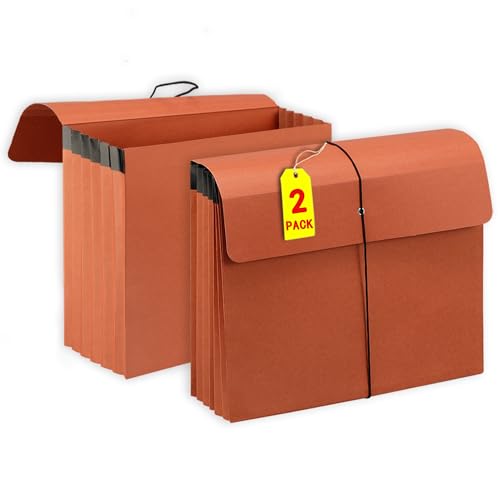 YNXPTBNC 2 Packs Expanding File Folder with Flap and Cord Closure5 Inch Expansion Accordion File OrganizerLetter Size - Image 1