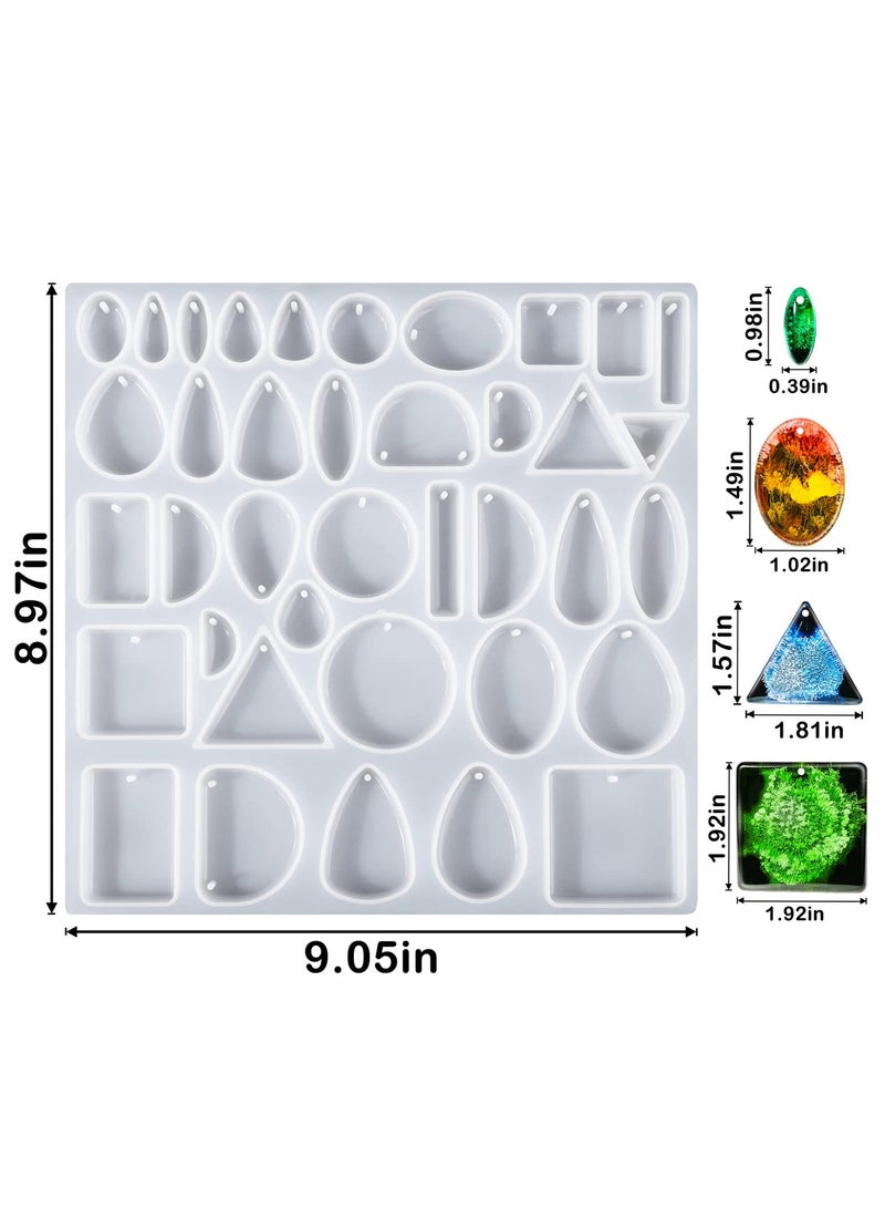 SUNSAR Resin Molds Jewelry, 38 Cavities Pendant Silicone Molds for Epoxy Resin, DIY Jewelry Resin Casting Molds for Pendant, Earrings, Necklace, Keychains、 - Image 2
