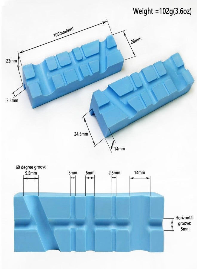 MYTEC 4" Vise Soft Jaws, Multi-groove Textured Inserts, Magnetic Vise Jaw Pads for Woodworking, Golf, Jewelry Making, Plumbing, Multi-purpose Protector for Metal Vice (1 pair) - Image 2