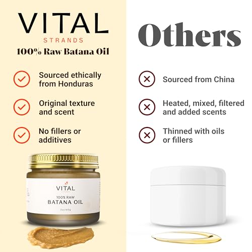 Vital Strands 100% Organic Raw Batana Oil for Hair Growth – Strengthens Hair, Reduces Breakage, Enhances Shine – Pure, Non-Greasy – No Silicones, Sulfates, or Parabens – All Hair Types – 2oz Glass Jar - Image 4