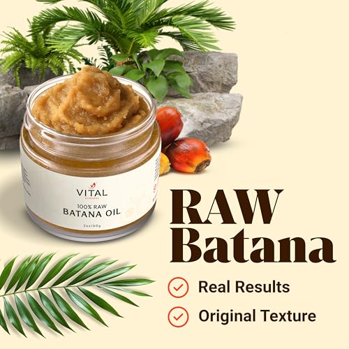 Vital Strands 100% Organic Raw Batana Oil for Hair Growth – Strengthens Hair, Reduces Breakage, Enhances Shine – Pure, Non-Greasy – No Silicones, Sulfates, or Parabens – All Hair Types – 2oz Glass Jar - Image 2