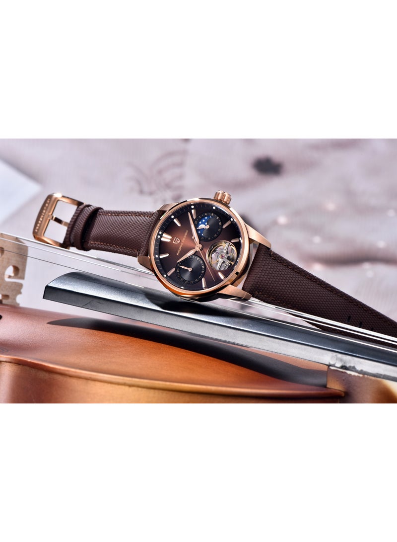 PAGANI DESIGN New Men's Business Mechanical Watch, 41mm Waterproof Stainless Steel Case, Imported Automatic Movement, Dynamic Gyro Dial, Luminous Hands, High-End Quality PD YS021 - Image 3