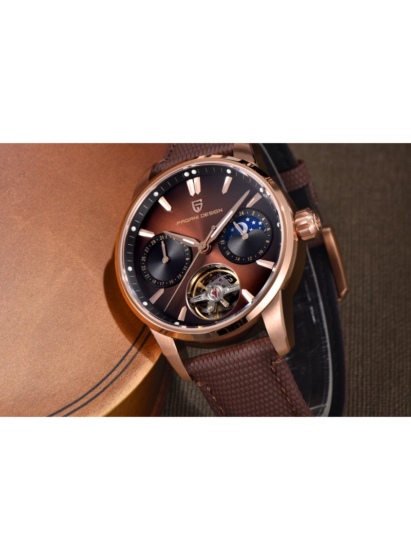 PAGANI DESIGN New Men's Business Mechanical Watch, 41mm Waterproof Stainless Steel Case, Imported Automatic Movement, Dynamic Gyro Dial, Luminous Hands, High-End Quality PD YS021 - Image 5