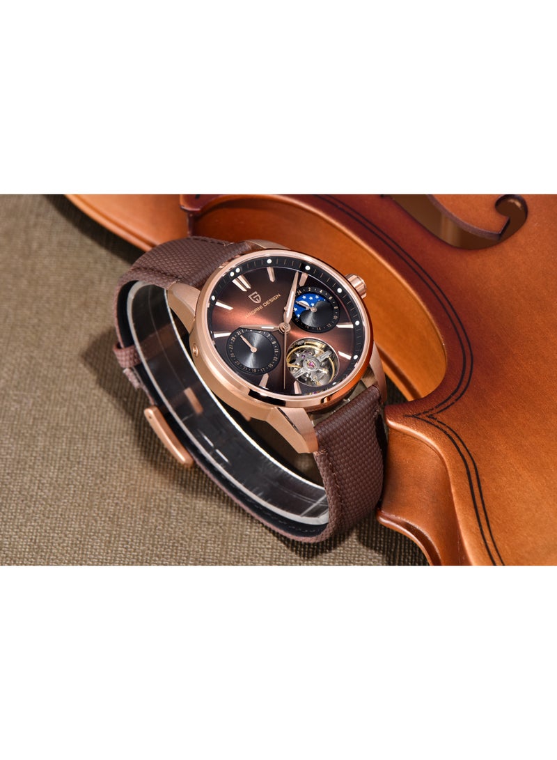 PAGANI DESIGN New Men's Business Mechanical Watch, 41mm Waterproof Stainless Steel Case, Imported Automatic Movement, Dynamic Gyro Dial, Luminous Hands, High-End Quality PD YS021 - Image 4