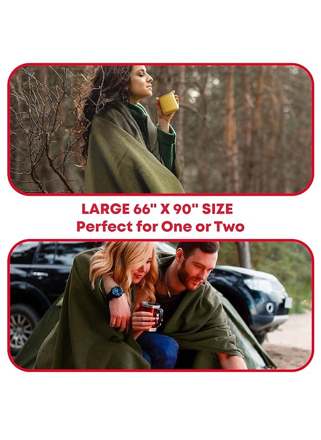 erorex Olive Drab Green Warm Fire Retardant Blanket 66 Inch X 90 Inch 80 Percent Wool Us Military Style  - Image 5