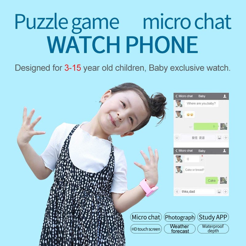 كلاراكو ساعة ذكية مزودة بمنبه وجهاز تتبع GPS وجهاز مراقبة عن بعد وساعة منبه للأطفال مزودة بكاميرا وفتحة بطاقة SIM وبطاقة TF (وردي) - Image 4