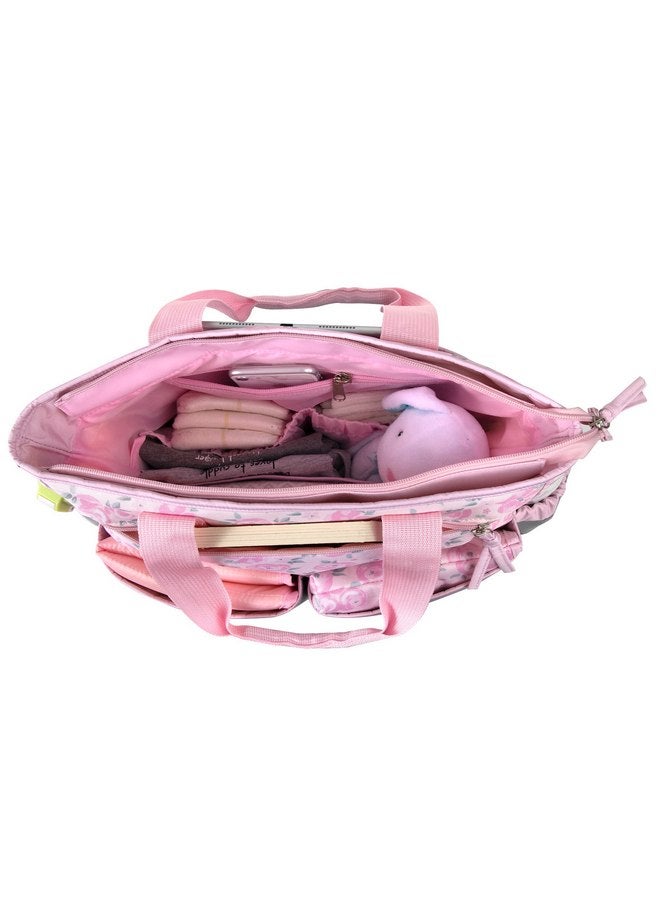 Baby Essentials Crossbody Floral Pink Diaper Bag Tote with Changing Station for Baby Girl, 3 Piece Diaper Bag Set (Flowers)  - Image 5