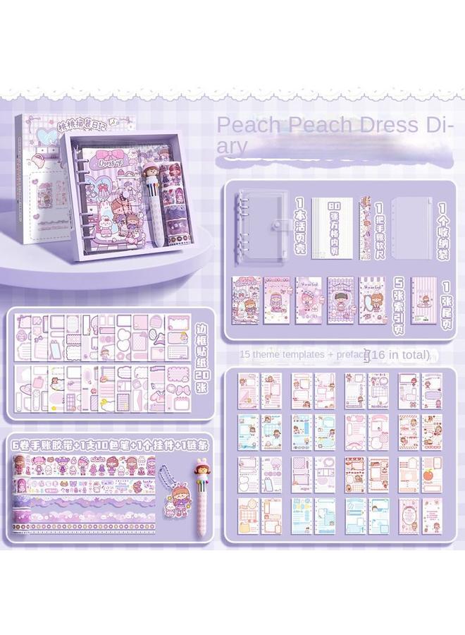 Bluejw Kaba Bear Hand Account Book Suit Gift Box Cute Girl Hand Account Sticker Goo Card Material Full Set Of Walking Stick Gift Pack - Image 1