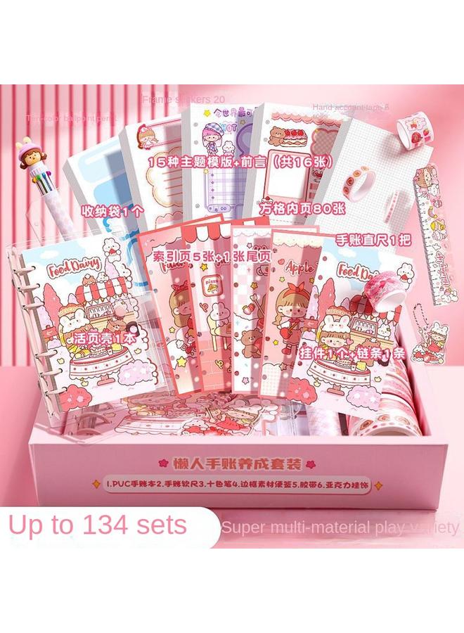 Bluejw Kaba Bear Hand Account Book Suit Gift Box Cute Girl Hand Account Sticker Goo Card Material Full Set Of Walking Stick Gift Pack - Image 4