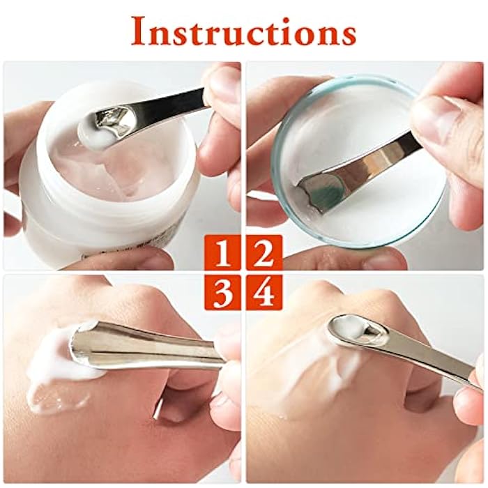 WLLHYF Mini Metal Makeup Spatula Skin Care Cosmetic Spoon Reusable Applicator, Beauty Scoop for Facial Cosmetic for Face Mask Cream Lotions Moisturizers - Image 5