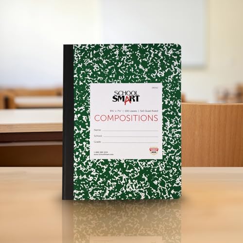 School Smart Stitched Cover Composition Book, Quad Ruled, 9-3/4 x 7-1/2 Inches, 200 Pages - Image 5