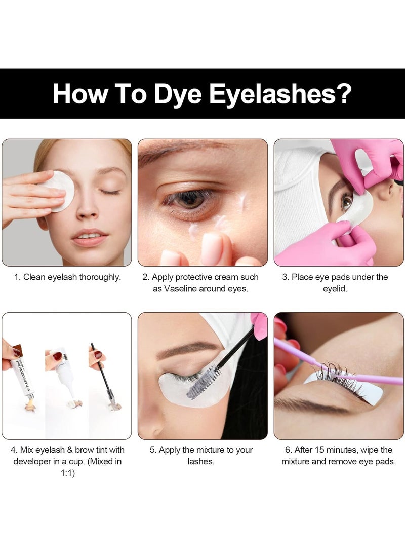 ICONSIGN Eyelash & Eyebrow Kit, 2-In-1 Professional Lash & Brow Coloring Set, Eye Brow & Eye Lash Color Kit, Lasting for 4-6 Weeks Hair Color DIY for Salon & Home 7ml Coffee/Dark Brown  - Image 5