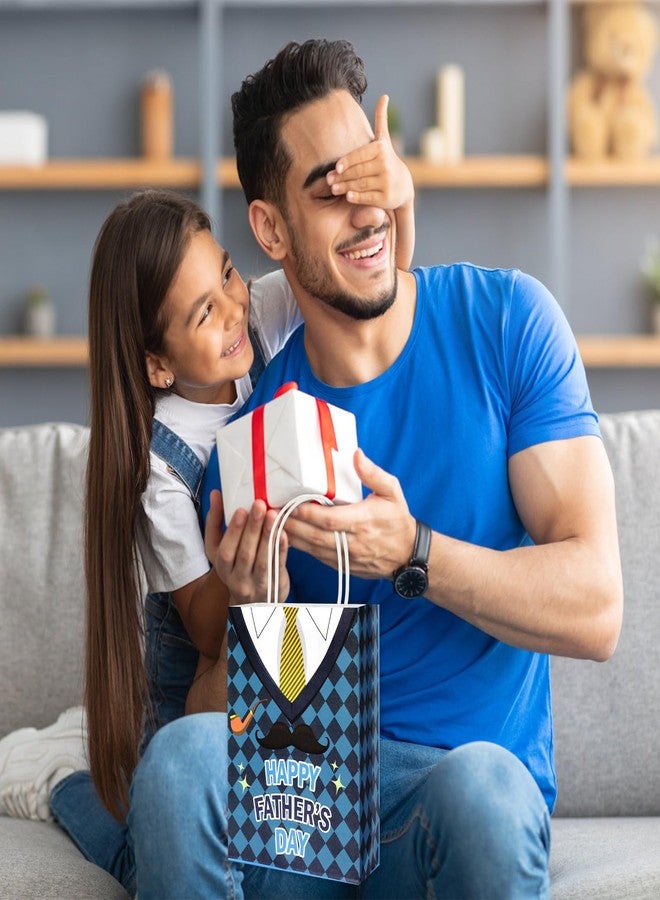 HOWAF 12PCS Father’s Day Gift Bags, Father's Day Party Bags for Dad’s Day Gift Wrapping, Happy Father’s Day Treat Bags for Men Dad Papa Grandpa Birthday Present Wrapping - Image 5