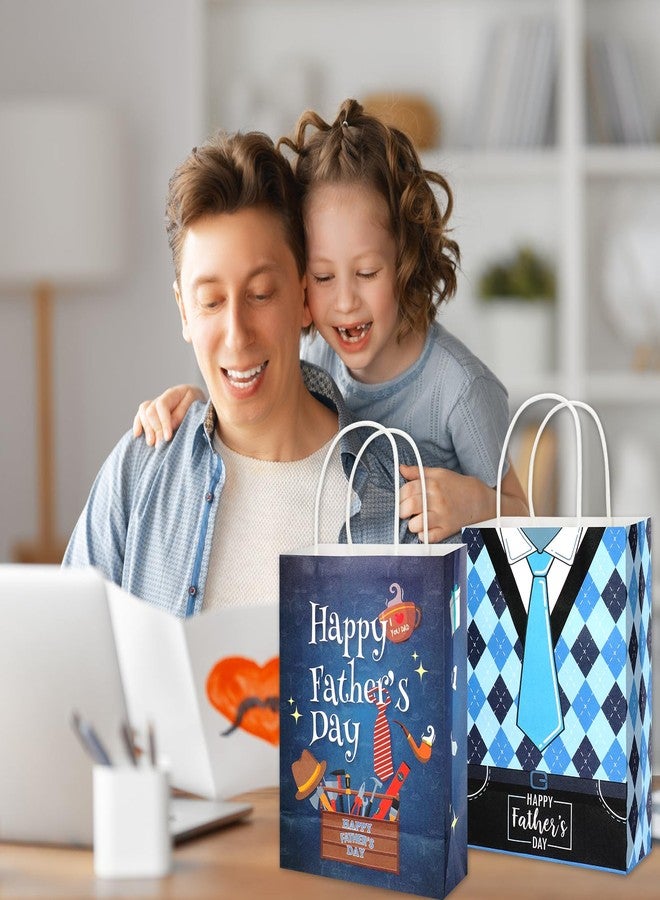HOWAF 12PCS Father’s Day Gift Bags, Father's Day Party Bags for Dad’s Day Gift Wrapping, Happy Father’s Day Treat Bags for Men Dad Papa Grandpa Birthday Present Wrapping - Image 4