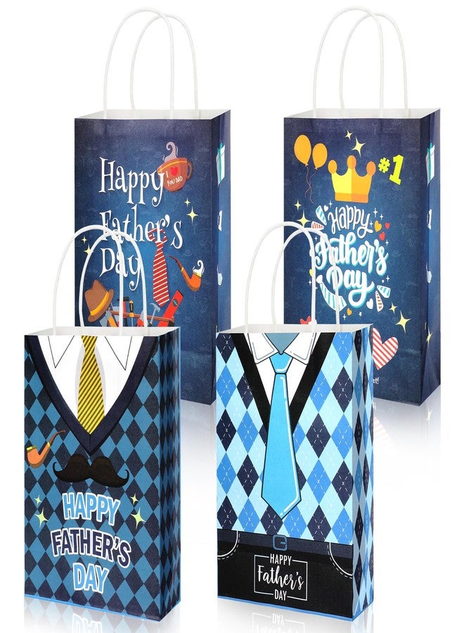 HOWAF 12PCS Father’s Day Gift Bags, Father's Day Party Bags for Dad’s Day Gift Wrapping, Happy Father’s Day Treat Bags for Men Dad Papa Grandpa Birthday Present Wrapping - Image 1